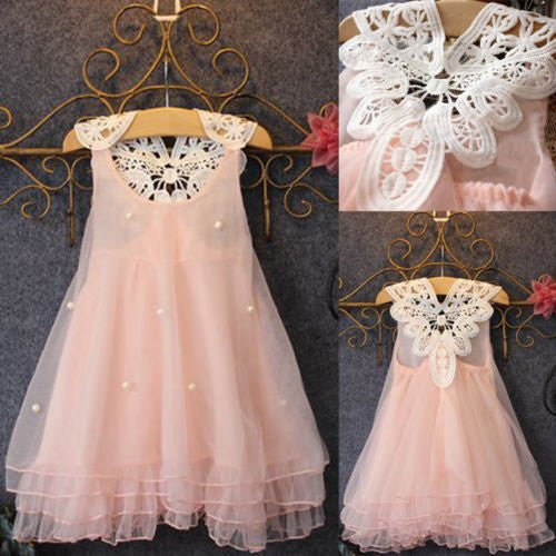 Flower Girl Summer Princess Dress Kid Baby Party Wedding Lace Tulle Tutu Dresses
