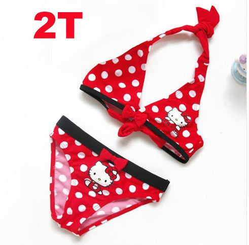 2016 Summer Cartoon Baby Girls Swimwear Cute Hello Kitty Swimsuit Kids Bikini Child Swimsuit c10