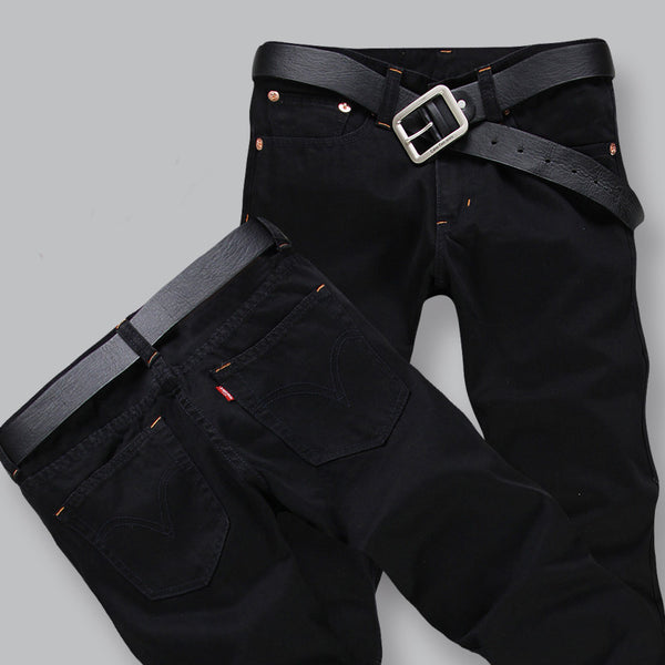 New Arrival Four Season Men Jeans,Slim Straight Pants Black Color Brand Cotton Jeans