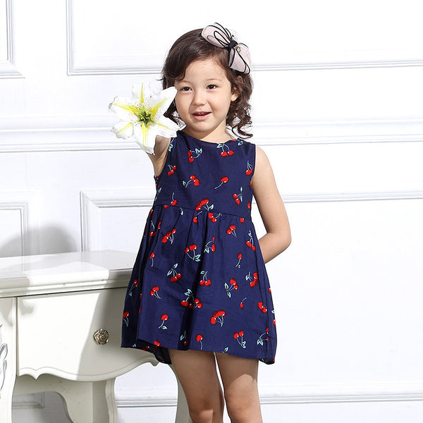 Baby Girl Dress Summer Kids Teenagers Sleeveless Print Pattern Cotton Dresses Clothes For Girls 2016 Children Toddler vestidos