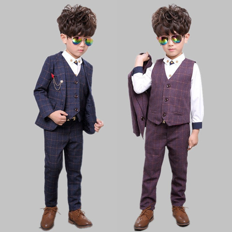 BEIBEI Children Suit Baby Boys Suits Kids Blazer Boys Formal Suit For Weddings Boys Clothes Set Jackets+Vest+Pants 3pcs 2-14Y