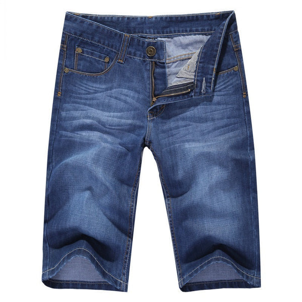 2016 summer thin denim trousers male straight denim shorts jean men plus size short jeans knee-length pants brand casual jeans