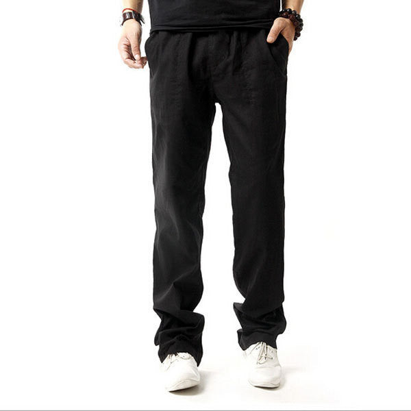 New Arrival Summer Linen Robe Super Ventilate Men Casual Wear Pants Comfort Big Size KZ0053