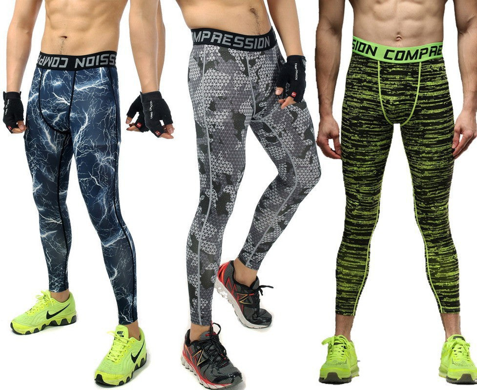 Camo Mens Compression Pants Leggings Jogging Running Base Layer Fitness Trousers Tights Sport Training Gym Wear Vansydical
