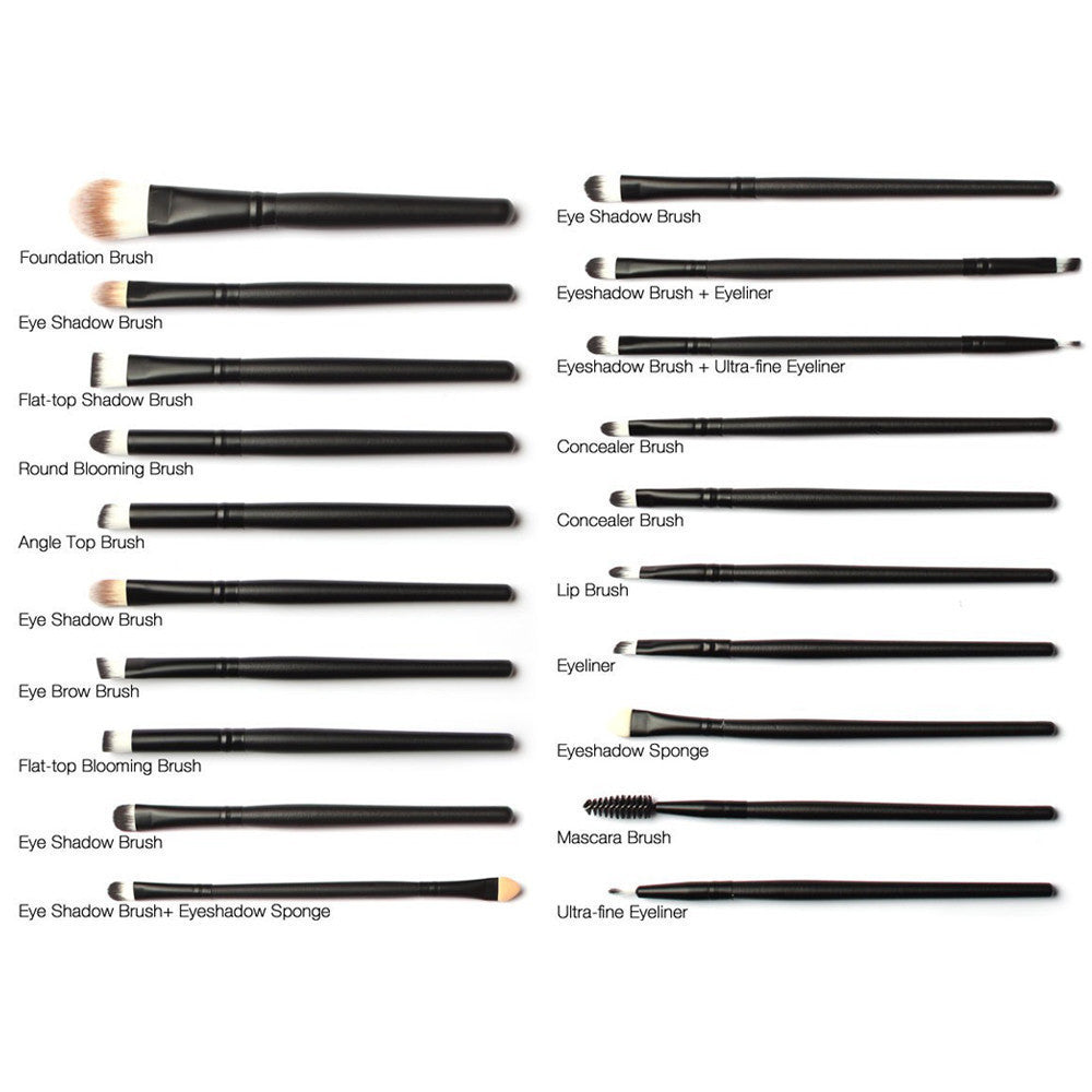 20 Pcs Makeup Brushes Set Powder Blush Foundation Eyeshadow Eyeliner Lip Black Cosmetic Brush Kit Beauty Tools Maquiagem