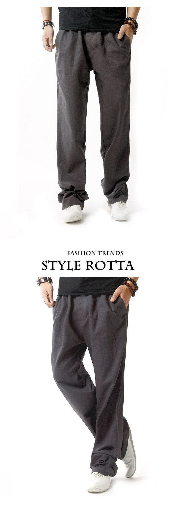 New Arrival Summer Linen Robe Super Ventilate Men Casual Wear Pants Comfort Big Size KZ0053
