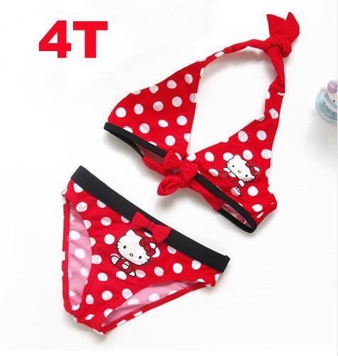 2016 Summer Cartoon Baby Girls Swimwear Cute Hello Kitty Swimsuit Kids Bikini Child Swimsuit c10