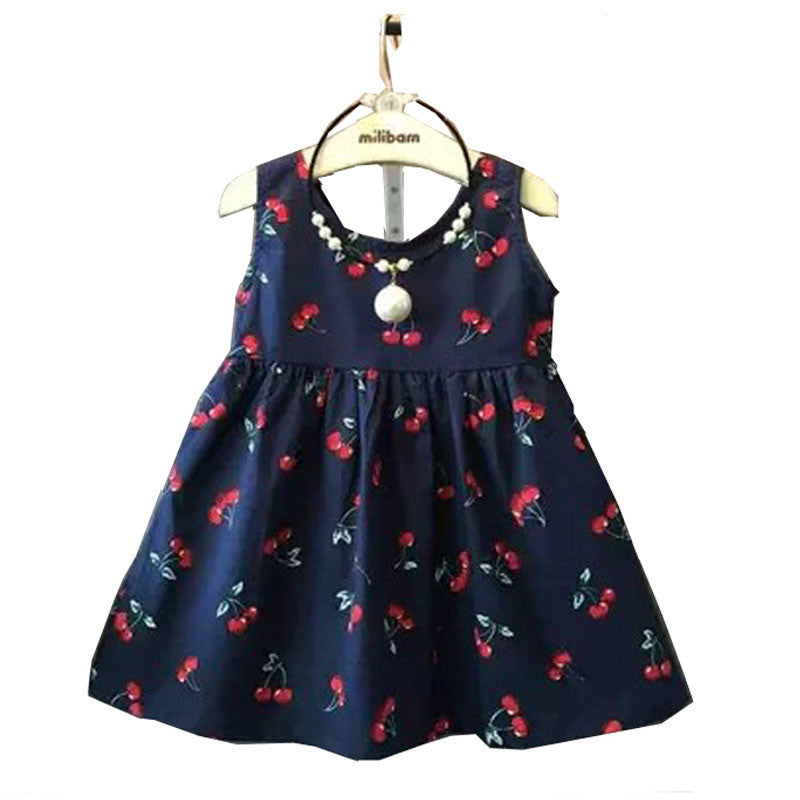 Baby Girl Dress Summer Kids Teenagers Sleeveless Print Pattern Cotton Dresses Clothes For Girls 2016 Children Toddler vestidos
