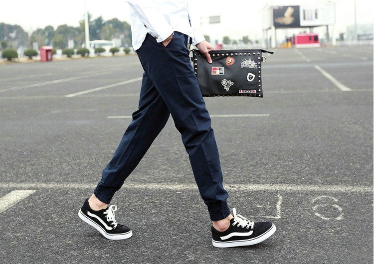 Hot Selling 2016 Spring Autumn Mens Joggers Pants Casual Solid Ankle-tied Youths Men Trousers Kids Pants(Asian Size)