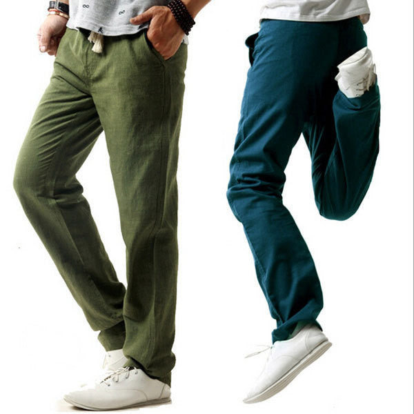 New Arrival Summer Linen Robe Super Ventilate Men Casual Wear Pants Comfort Big Size KZ0053