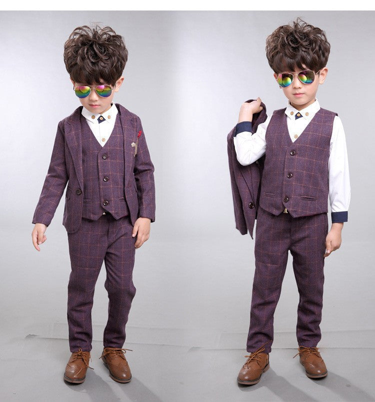 BEIBEI Children Suit Baby Boys Suits Kids Blazer Boys Formal Suit For Weddings Boys Clothes Set Jackets+Vest+Pants 3pcs 2-14Y