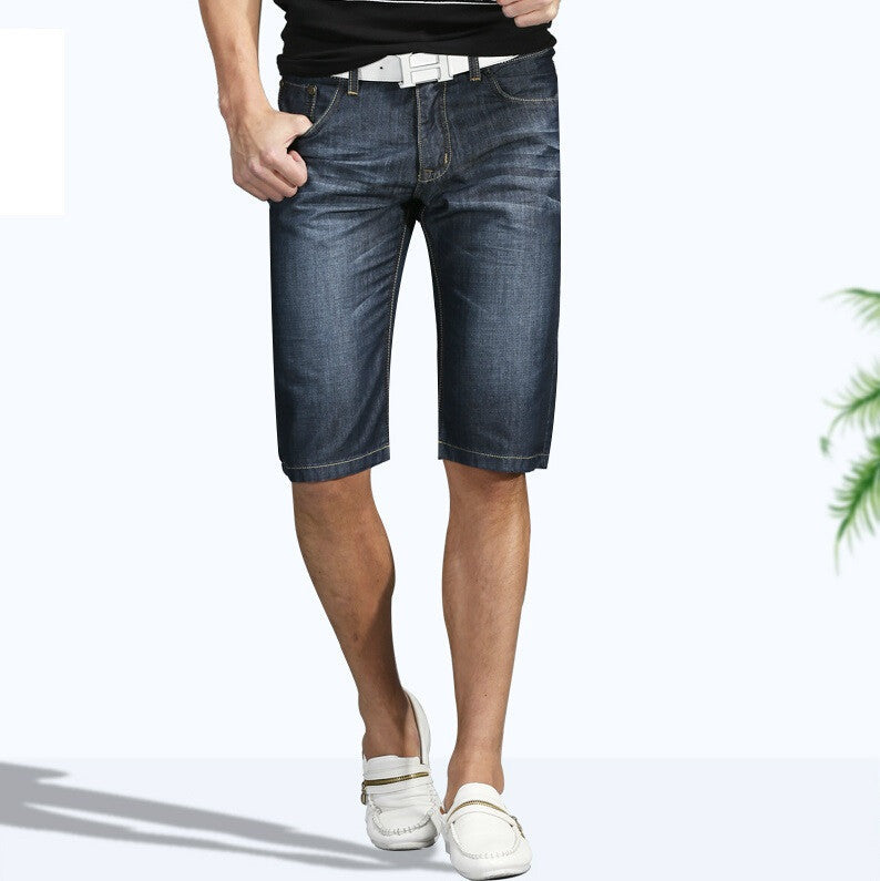 2016 summer thin denim trousers male straight denim shorts jean men plus size short jeans knee-length pants brand casual jeans
