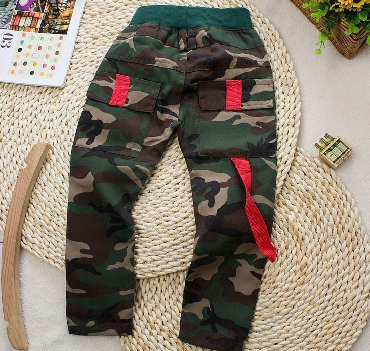 New Autumn Teens Jeans For Boy Camouflage Baby Boys Jeans Pants Designer Kids Jean Children's Elastic Waist Denim Long Pant