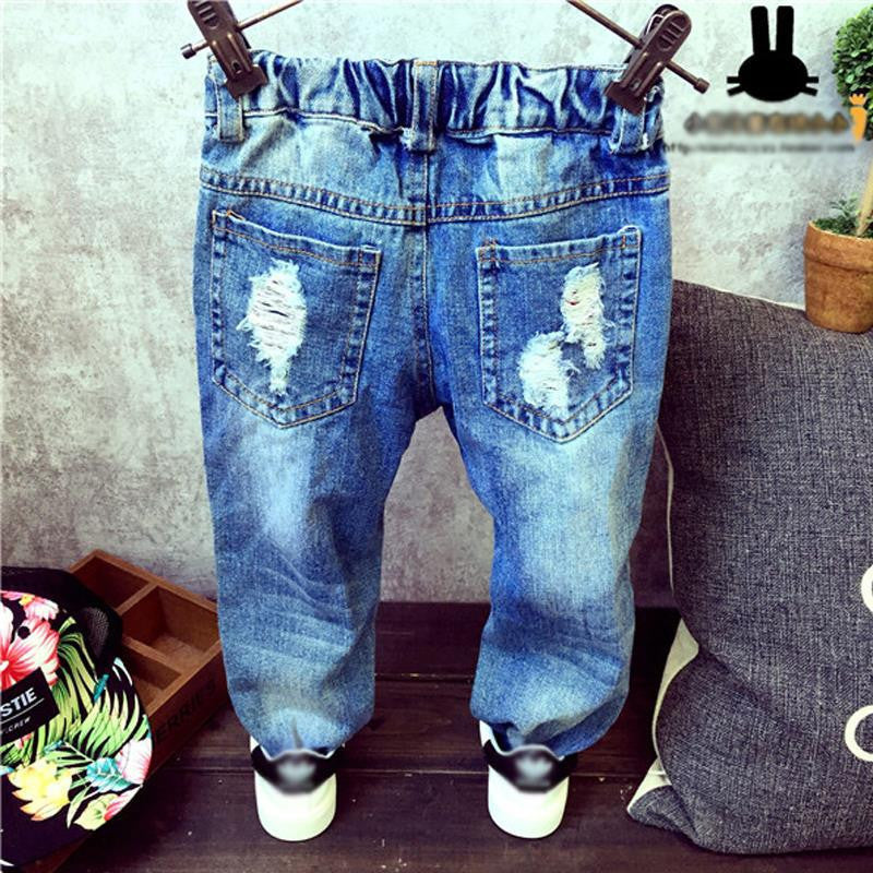 Children Broken Hole Pants Trousers 2016 Baby Boys Girls Jeans Brand Fashion Autumn 2-7Yrs Kids Trousers Children Clothing ZJ04