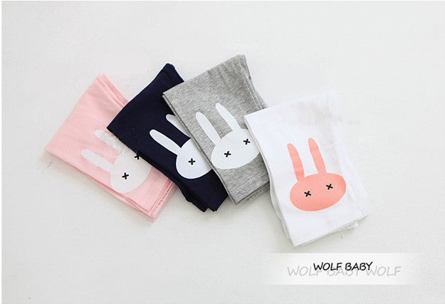 Retail 3-10years 4 color rabbit footless girls knee length kid Five pants Cropped clothing kids leggings children's summer cool