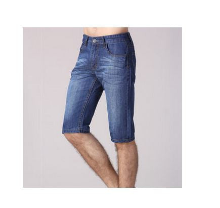 2016 summer thin denim trousers male straight denim shorts jean men plus size short jeans knee-length pants brand casual jeans
