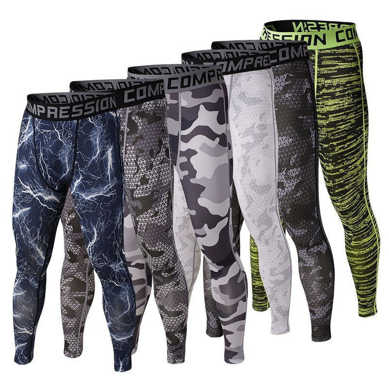 Camo Mens Compression Pants Leggings Jogging Running Base Layer Fitness Trousers Tights Sport Training Gym Wear Vansydical