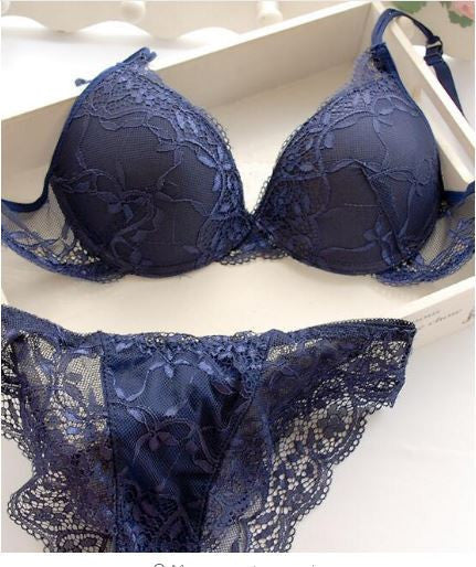 Sexy Women Bra Set Deep V Lace Underwire Bras Push Up Solid 32A-38C Lingerie Outfit Sexy Floral Sweet Comfy Fit Bowtie Sleepwear