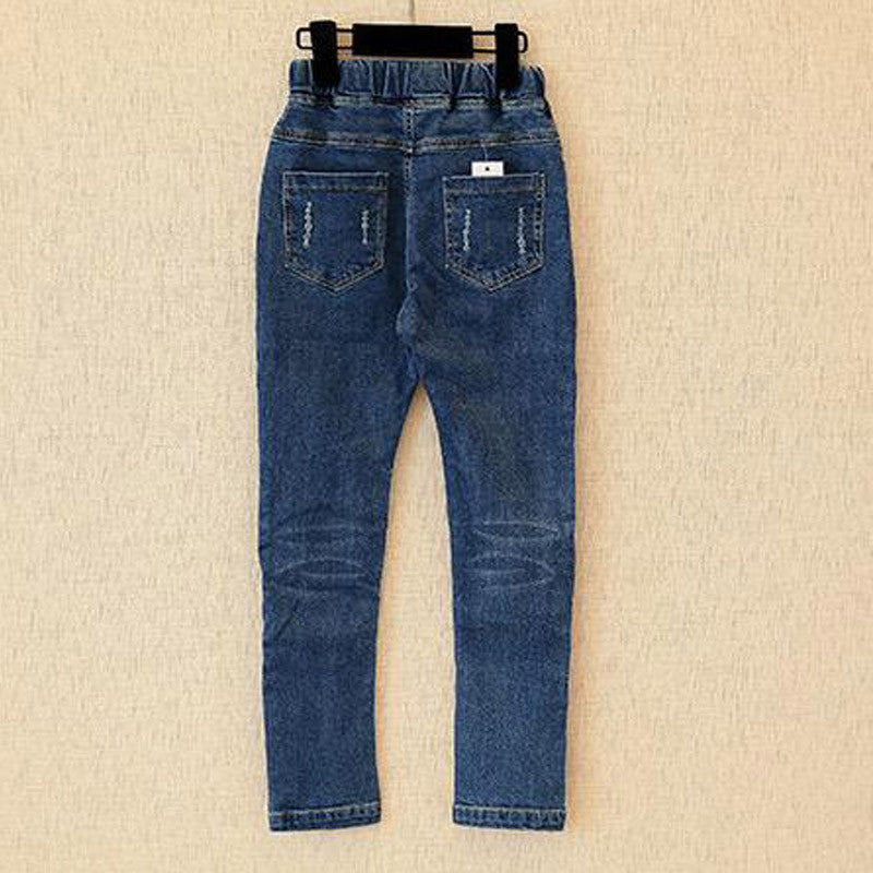 Cute Cartoon Pattern Kids Jeans Winter Autumn 2 items Lovely Cat High Quality Children Pants Casual trouses Baby Girls Jeans