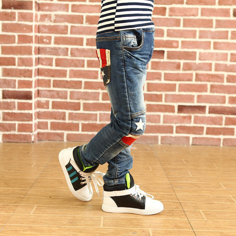 Retail High quality spring kids pants boys girls baby jeans children jeans for boys casual denim pants 3-12Y toddler clothing