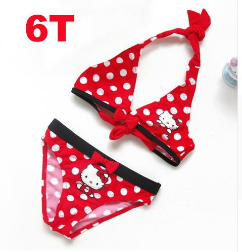 2016 Summer Cartoon Baby Girls Swimwear Cute Hello Kitty Swimsuit Kids Bikini Child Swimsuit c10