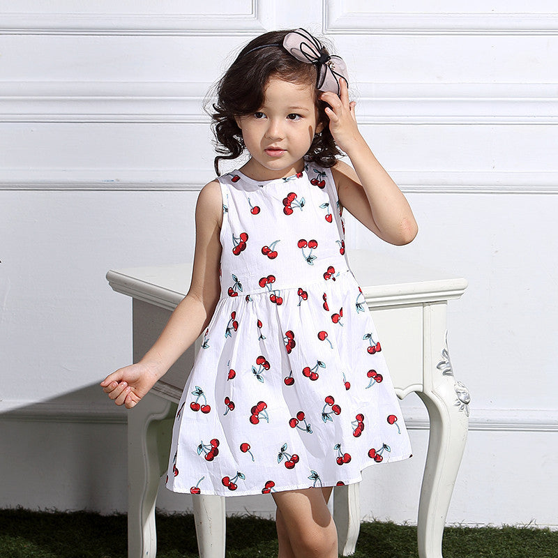 Baby Girl Dress Summer Kids Teenagers Sleeveless Print Pattern Cotton Dresses Clothes For Girls 2016 Children Toddler vestidos