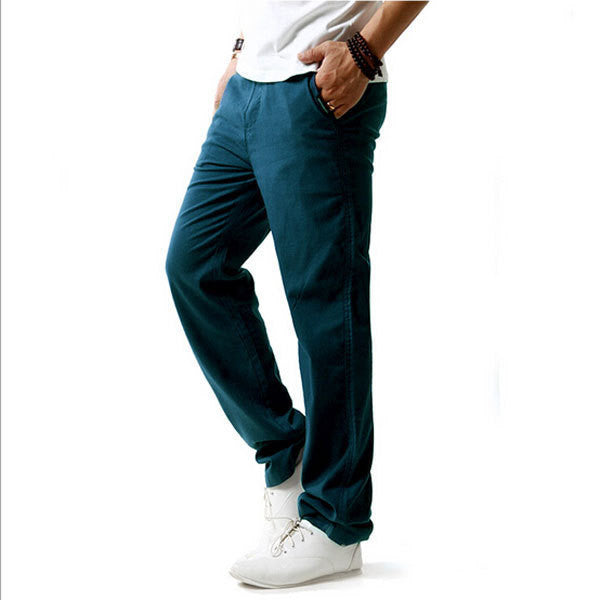 New Arrival Summer Linen Robe Super Ventilate Men Casual Wear Pants Comfort Big Size KZ0053
