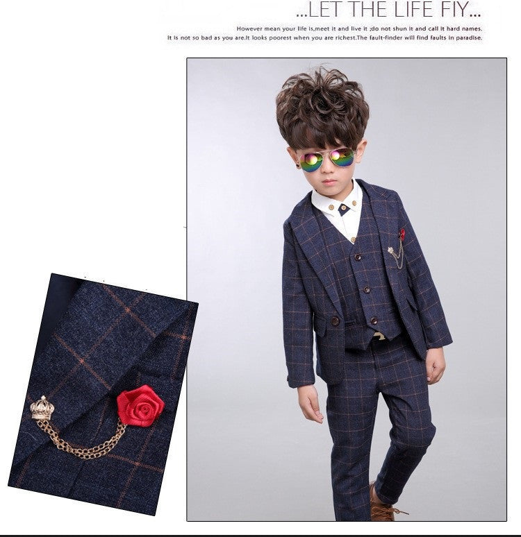 BEIBEI Children Suit Baby Boys Suits Kids Blazer Boys Formal Suit For Weddings Boys Clothes Set Jackets+Vest+Pants 3pcs 2-14Y