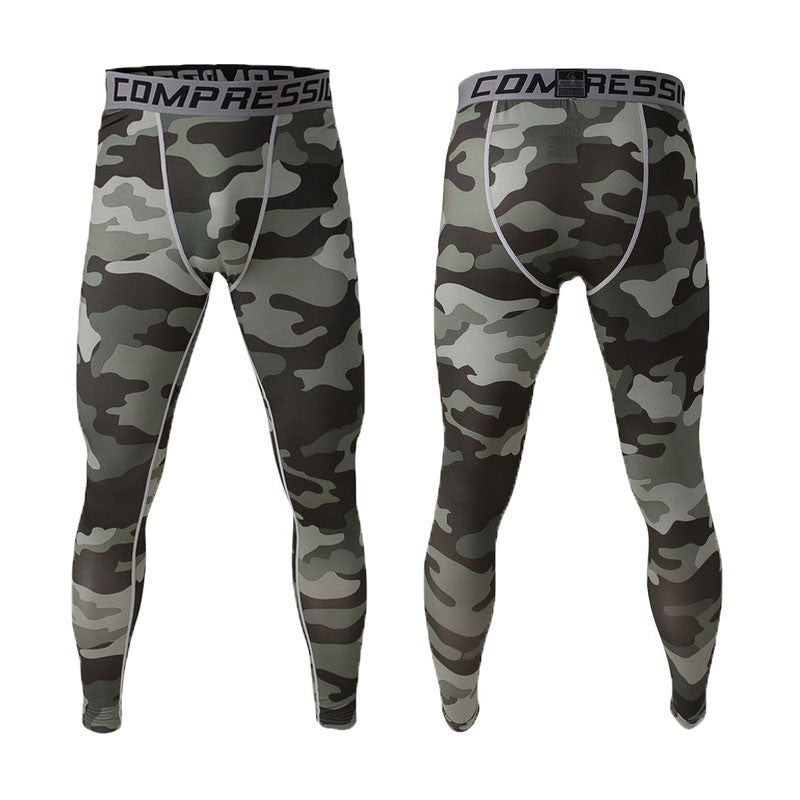 Camo Mens Compression Pants Leggings Jogging Running Base Layer Fitness Trousers Tights Sport Training Gym Wear Vansydical