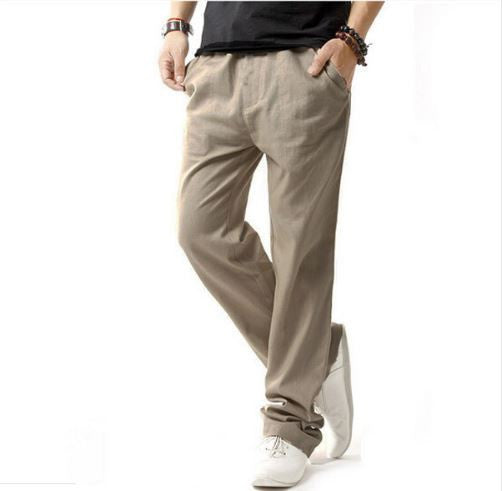 New Arrival Summer Linen Robe Super Ventilate Men Casual Wear Pants Comfort Big Size KZ0053