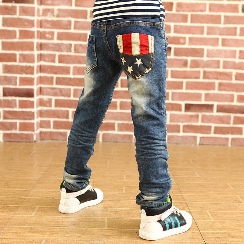 Retail High quality spring kids pants boys girls baby jeans children jeans for boys casual denim pants 3-12Y toddler clothing