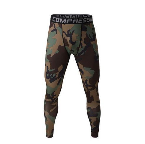Camo Mens Compression Pants Leggings Jogging Running Base Layer Fitness Trousers Tights Sport Training Gym Wear Vansydical