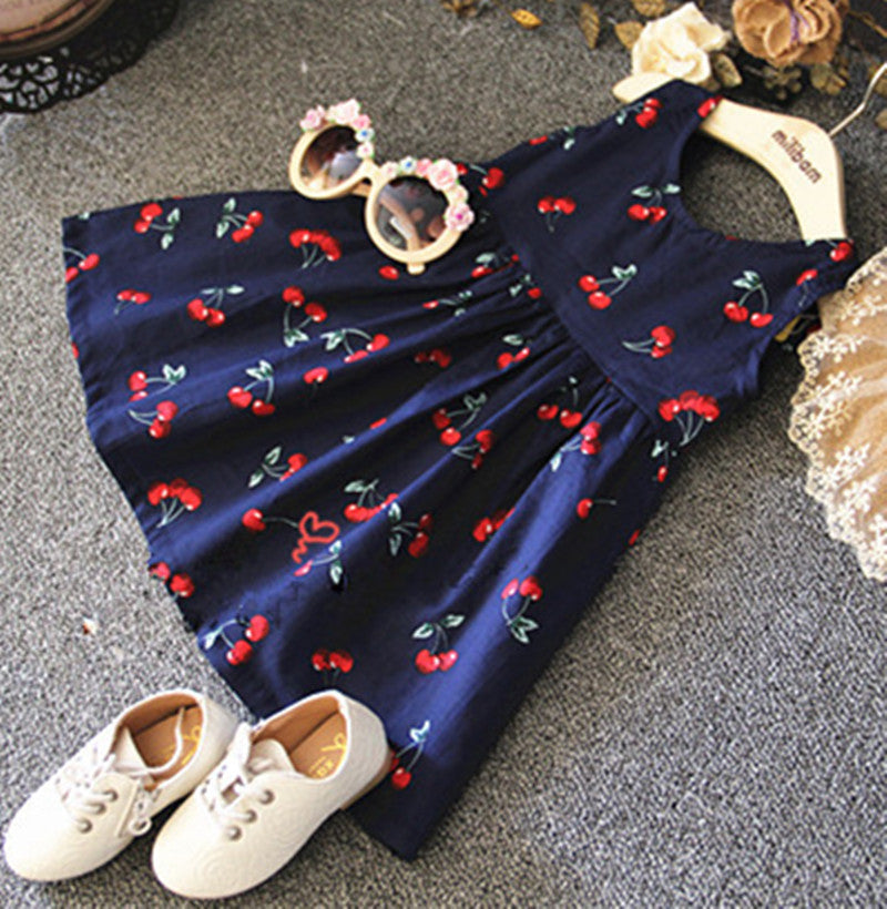 Baby Girl Dress Summer Kids Teenagers Sleeveless Print Pattern Cotton Dresses Clothes For Girls 2016 Children Toddler vestidos