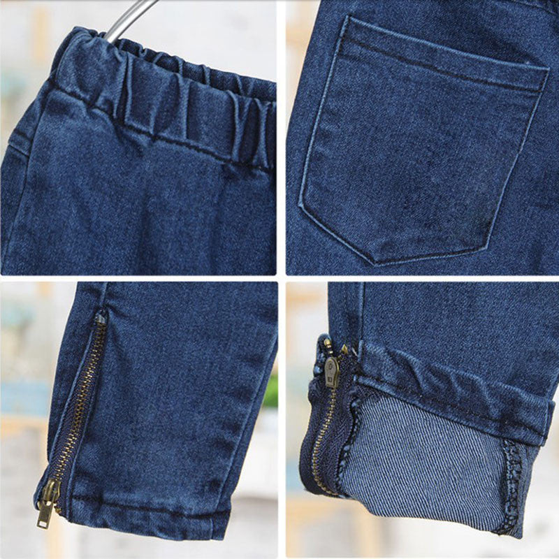 Retail Kids girl skinny jeans children pants deep blue color for 3-12 years,1016
