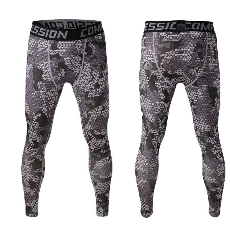 Camo Mens Compression Pants Leggings Jogging Running Base Layer Fitness Trousers Tights Sport Training Gym Wear Vansydical
