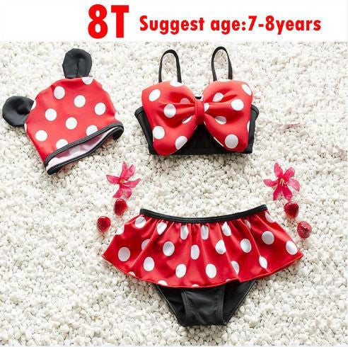 1-8Y Baby girls swimwear two pieces Summer baby swim Toddler bathing suit Dot girls swimwear princess Bikini infant swimwear