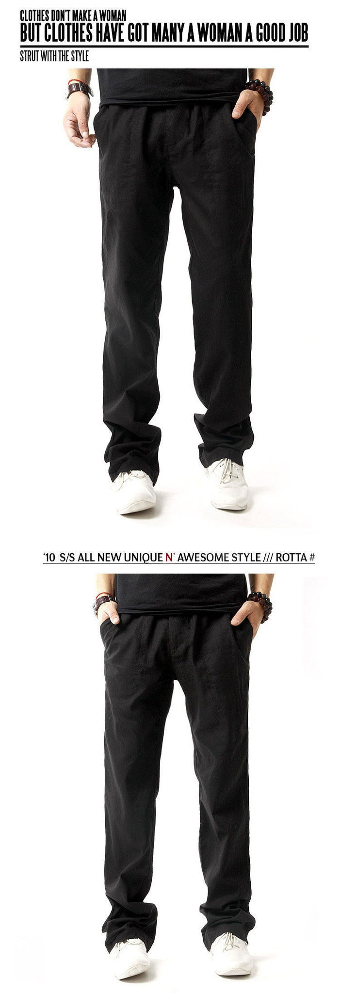 New Arrival Summer Linen Robe Super Ventilate Men Casual Wear Pants Comfort Big Size KZ0053