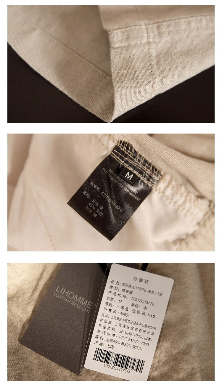 New Arrival Summer Linen Robe Super Ventilate Men Casual Wear Pants Comfort Big Size KZ0053