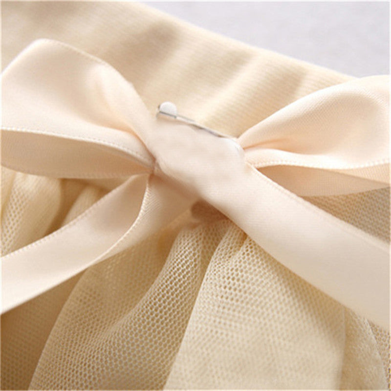 New Skirts For Girls 2015 Spring Autumn Bow Girls Tutu Skirt Children Clothing Princess Lace Pearls Cute Elegant Kids Girl Skirt