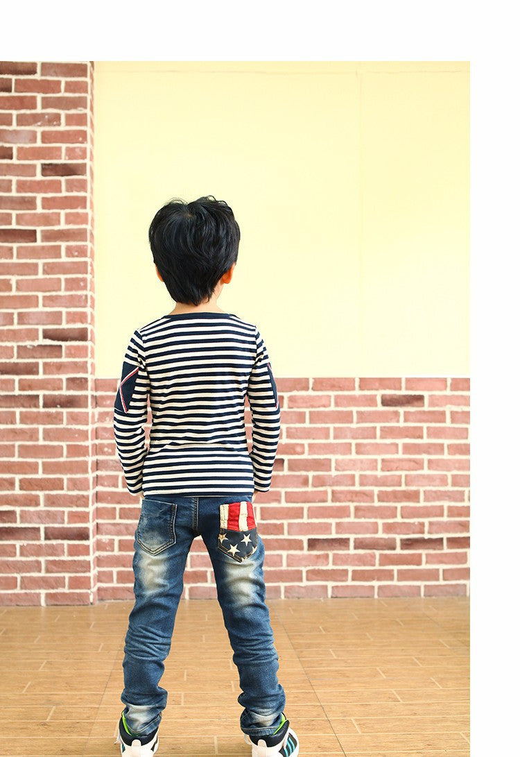 Retail High quality spring kids pants boys girls baby jeans children jeans for boys casual denim pants 3-12Y toddler clothing