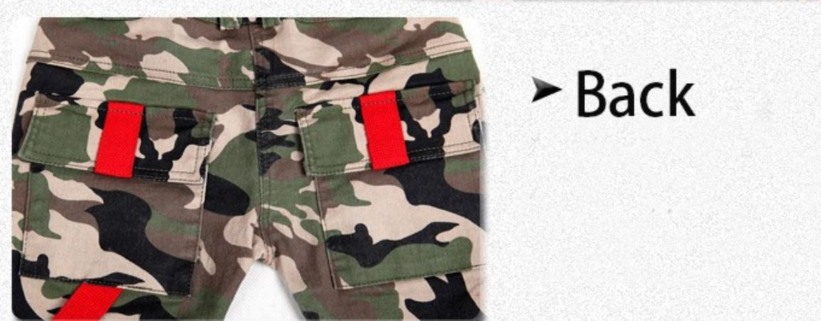 New Autumn Teens Jeans For Boy Camouflage Baby Boys Jeans Pants Designer Kids Jean Children's Elastic Waist Denim Long Pant