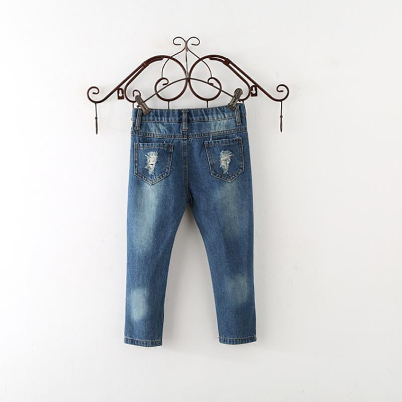 Children Broken Hole Pants Trousers 2016 Baby Boys Girls Jeans Brand Fashion Autumn 2-7Yrs Kids Trousers Children Clothing ZJ04