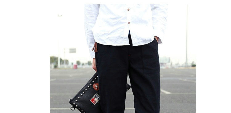 Hot Selling 2016 Spring Autumn Mens Joggers Pants Casual Solid Ankle-tied Youths Men Trousers Kids Pants(Asian Size)