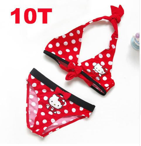 2016 Summer Cartoon Baby Girls Swimwear Cute Hello Kitty Swimsuit Kids Bikini Child Swimsuit c10