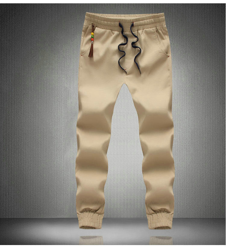 Hot Selling 2016 Spring Autumn Mens Joggers Pants Casual Solid Ankle-tied Youths Men Trousers Kids Pants(Asian Size)