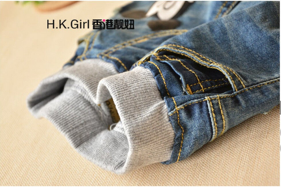 2-8Yrs Children Pants girls jeans Spring Baby Girl Cartoon Mouse Jeans Trousers Fashion Children Clothing Jeans Girls Kids Jeans