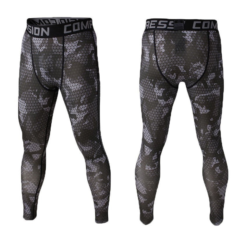 Camo Mens Compression Pants Leggings Jogging Running Base Layer Fitness Trousers Tights Sport Training Gym Wear Vansydical