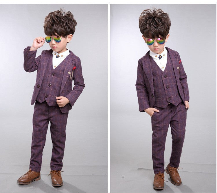 BEIBEI Children Suit Baby Boys Suits Kids Blazer Boys Formal Suit For Weddings Boys Clothes Set Jackets+Vest+Pants 3pcs 2-14Y