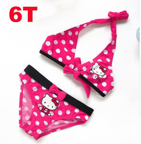2016 Summer Cartoon Baby Girls Swimwear Cute Hello Kitty Swimsuit Kids Bikini Child Swimsuit c10