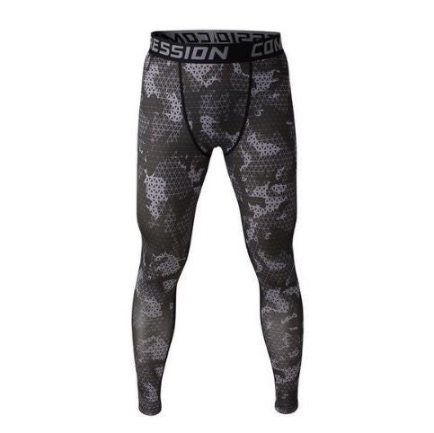 Camo Mens Compression Pants Leggings Jogging Running Base Layer Fitness Trousers Tights Sport Training Gym Wear Vansydical
